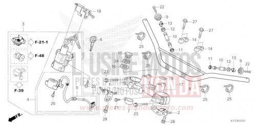 TUYAU DE GUIDON/PONT SUPERIEUR (CRF250LR/LRA,CRF300LR/LRA) CRF300LRAM de 2021